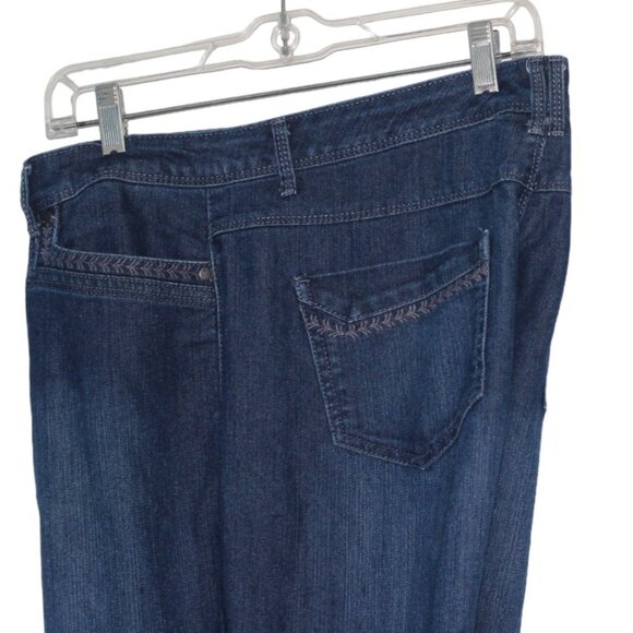 Gloria Vanderbilt Skimmer Jeans Womens 14 Blue Denim Capri Cuffed Dark Wash - Picture 4 of 11